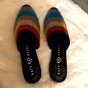 Katy Perry NWOT black rainbow multicolored Marcy miles size 6.‎